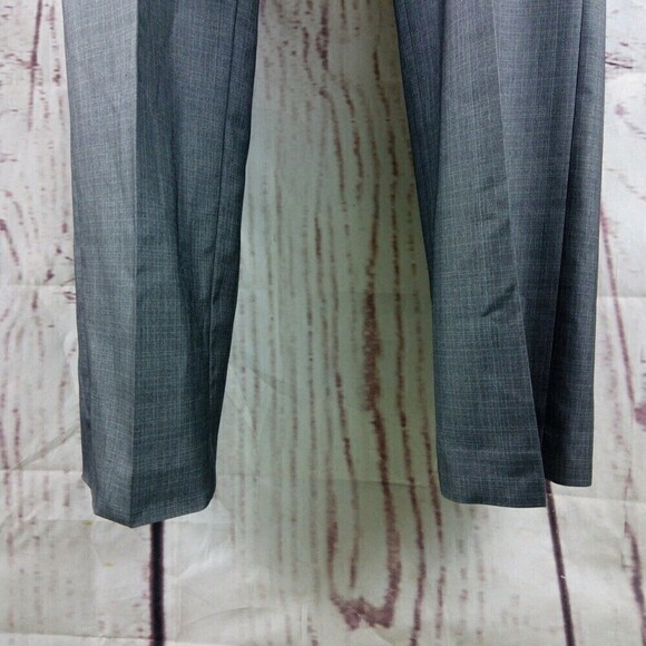 Billy London UK Gray Check Men's Dress Pants 34x33.5 Flat Front - Picture 4 of 9
